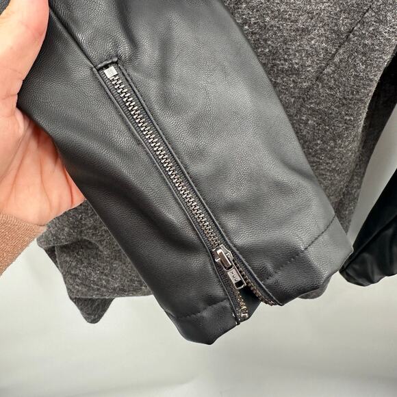 FABLETICS Faux Leather Milano Open Front Moto Jacket with Zipper Sleeve // S - Picture 11 of 12